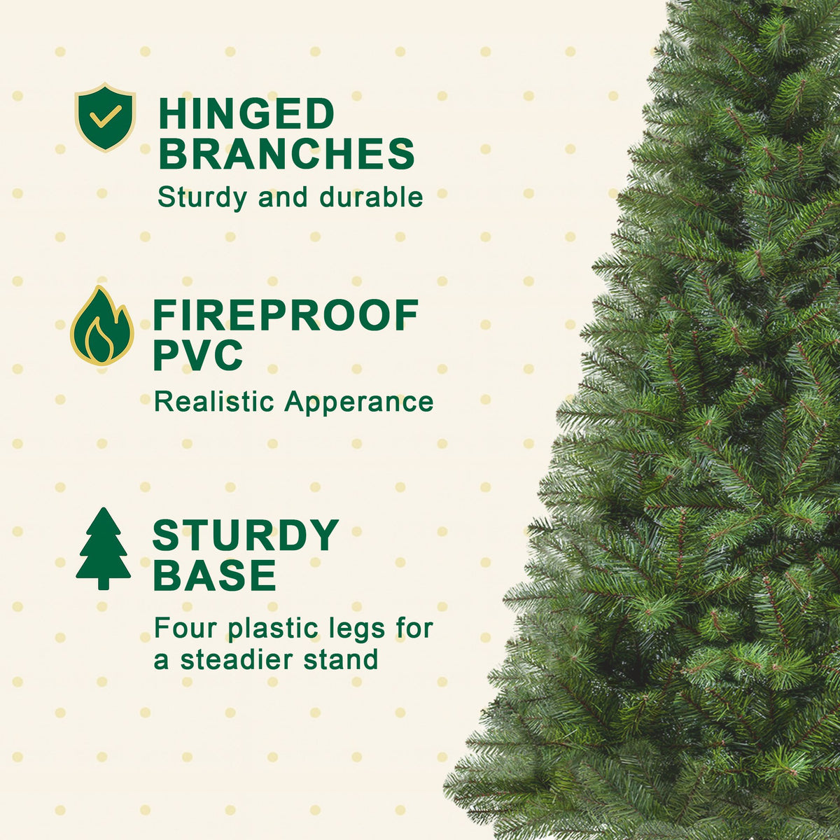 6ft Slim Christmas Tree, Pencil Artificial Christmas Tree with 582 Branch Tips and Metal Stand, Green Xmas Trees for Indoor Outdoor Home Holiday Decoration