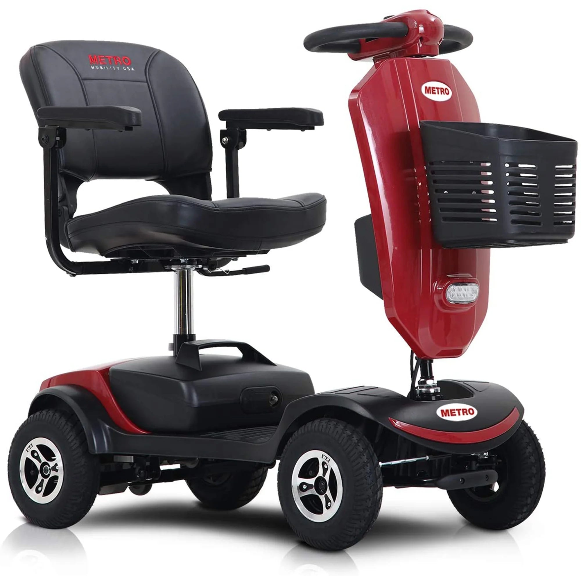 Segmart Mobility Scooter for Seniors, 20''W Armrest, Windshield, Rear Suspension, Front Rear Light, Cup Holder, USB Charging Port, Gift Flag, 300lbs