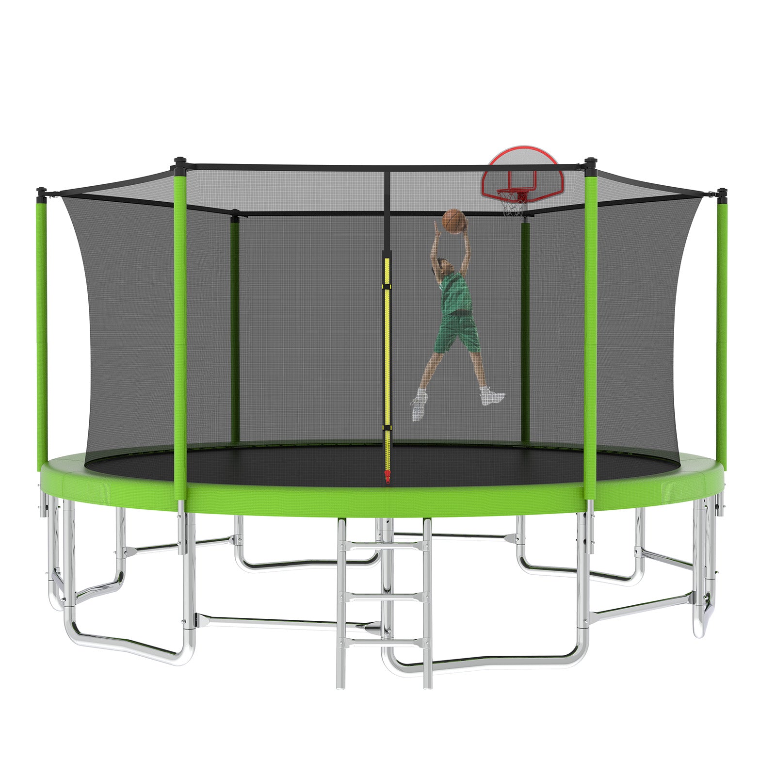 16FT Outdoor Trampoline for Kids and Adults with Basketball Hoop, SEGMART Recreational Trampoline with Safety Enclosure Net, Heavy Duty Trampoline with 1320LBS Weight Capacity for Backyard, Patio