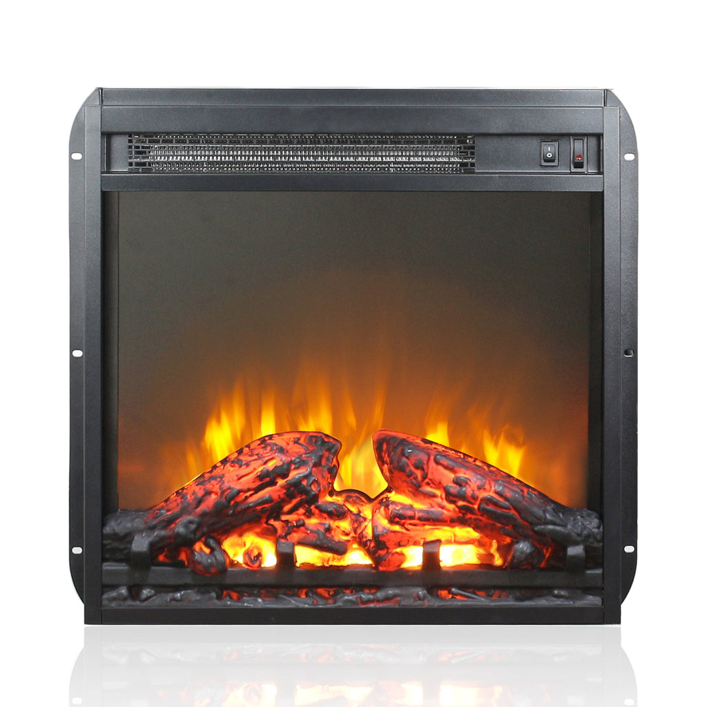 18" Fireplace Heaters for Inside, 3D Electric Fireplace Insert, 1400W Remote Control Fireplace Heater, Adjustable Flame and Low Noise, CSA Certification