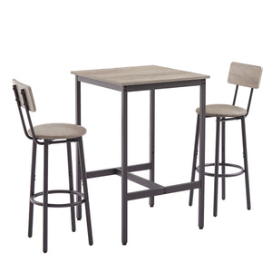 3-piece Dining Table Set,Counter Height Dining Set with Table and 2 Bar Chairs, Modern Small Dining Table Set, Countertop Kitchen Pub Set for Bar/Breakfast Nook/Dining Room/Living Room