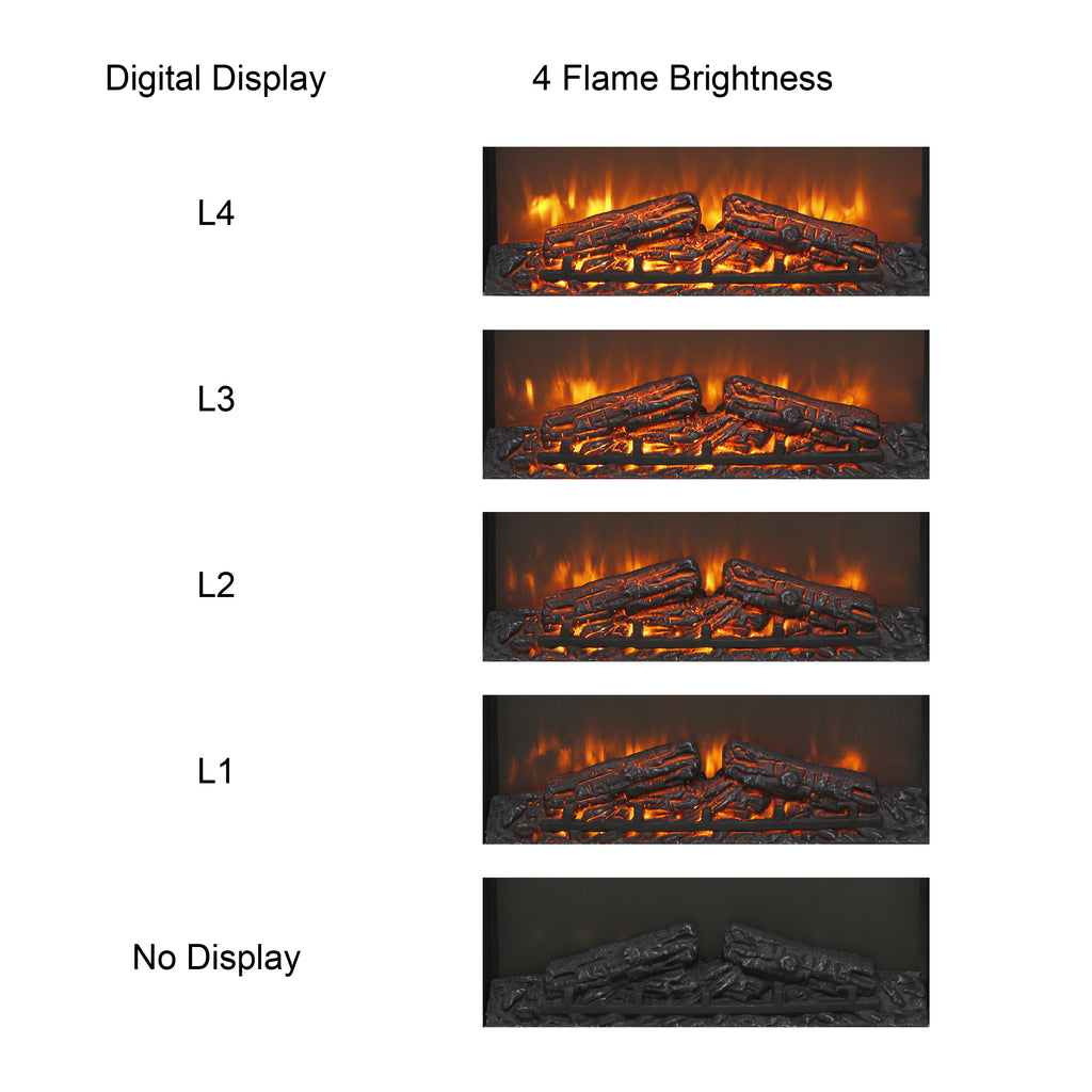 26" Electric Fireplace Insert, Wall Recessed 3D Electric Fireplace, 1400W Fake Fireplace Heater with Adjustable Flame and Timer