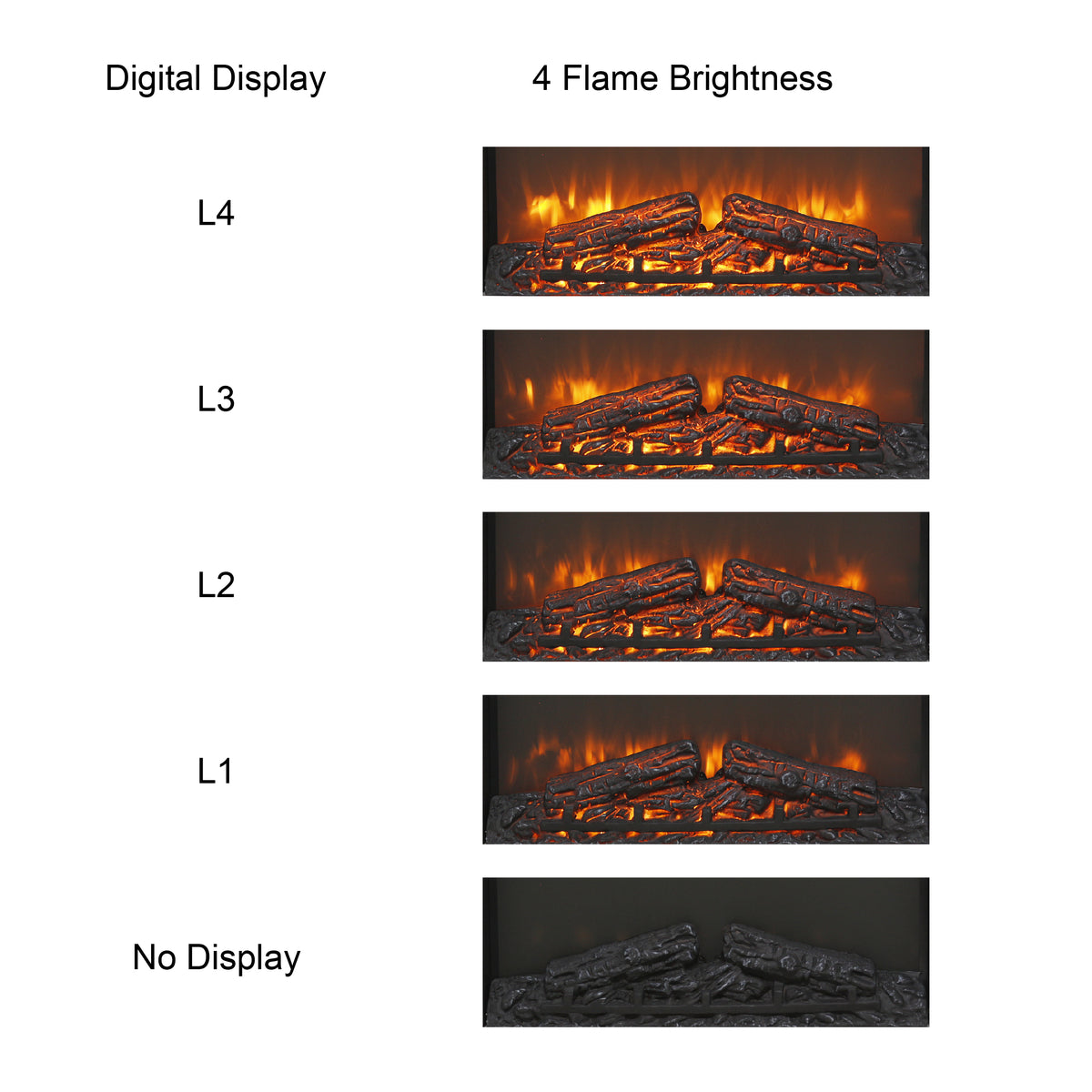 26" Electric Fireplace Insert, Wall Recessed 3D Electric Fireplace, 1400W Fake Fireplace Heater with Adjustable Flame and Timer