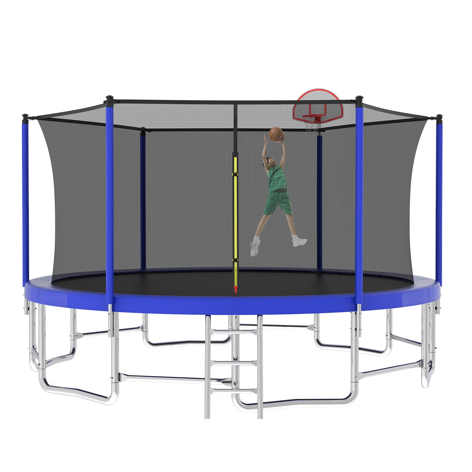 16FT Outdoor Trampoline for Kids and Adults with Basketball Hoop, SEGMART Recreational Trampoline with Safety Enclosure Net, Heavy Duty Trampoline with 1320LBS Weight Capacity for Backyard, Patio