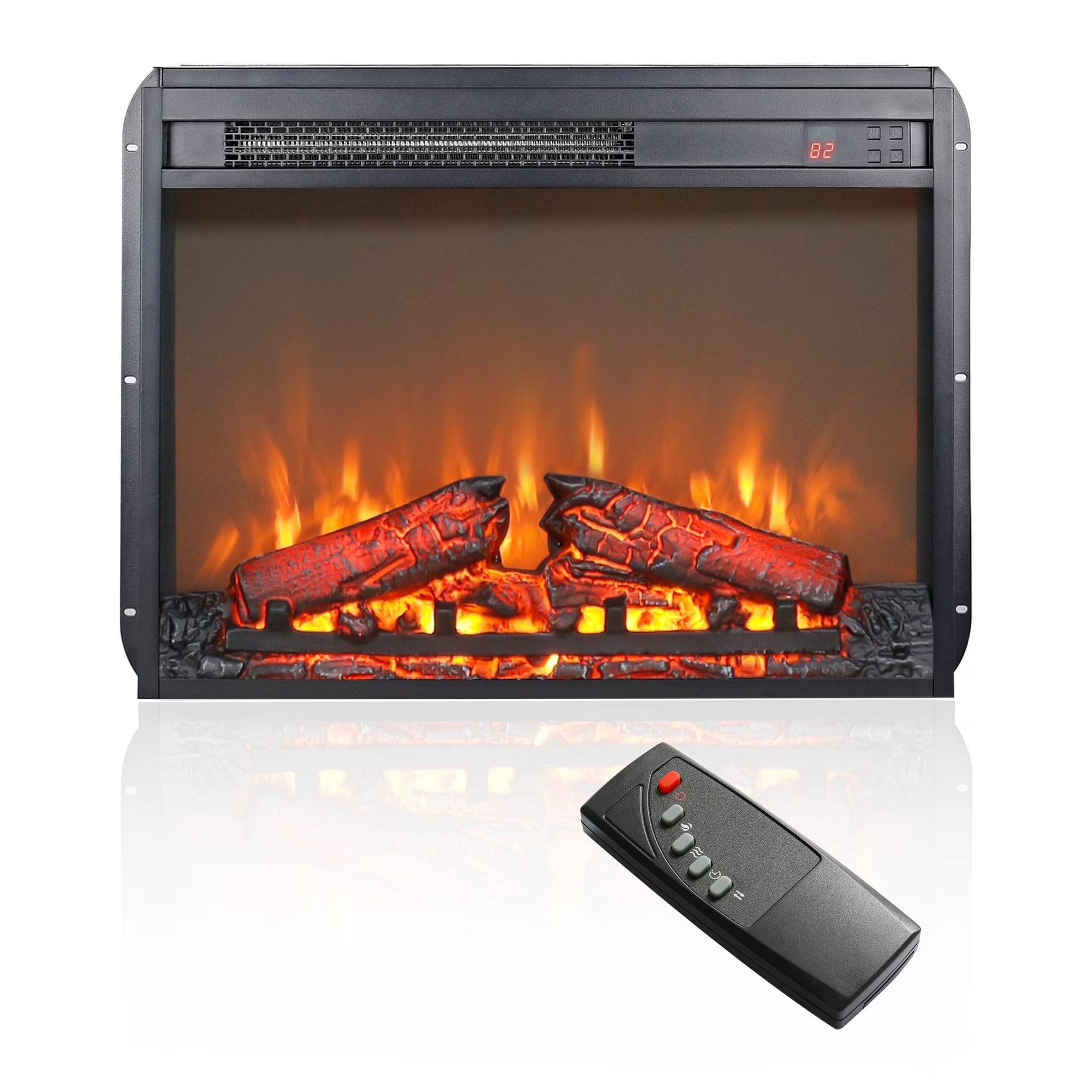 23" Fireplace Heaters for Inside, 3D Electric Fireplace Insert, 1400W Remote Control Fireplace Heater, Adjustable Flame and Low Noise, CSA Certification