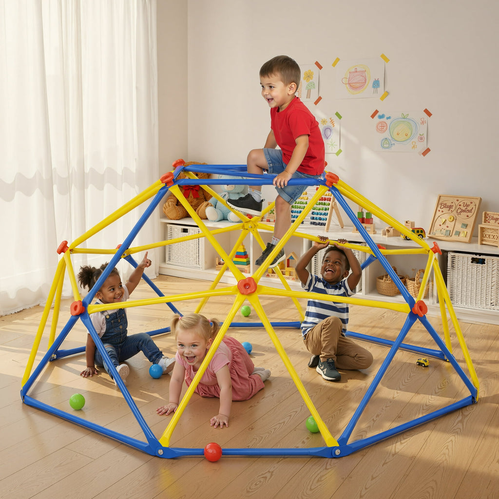 ENYOPRO 6ft Outdoor Climbing Dome, Kids Jungle Gym Dome Climber, Playground Climber for 3-5 Years Old, Climbing Toys for Outside, Rust & UV Resistant Steel Climbing Structures, Max 500lbs, Blue