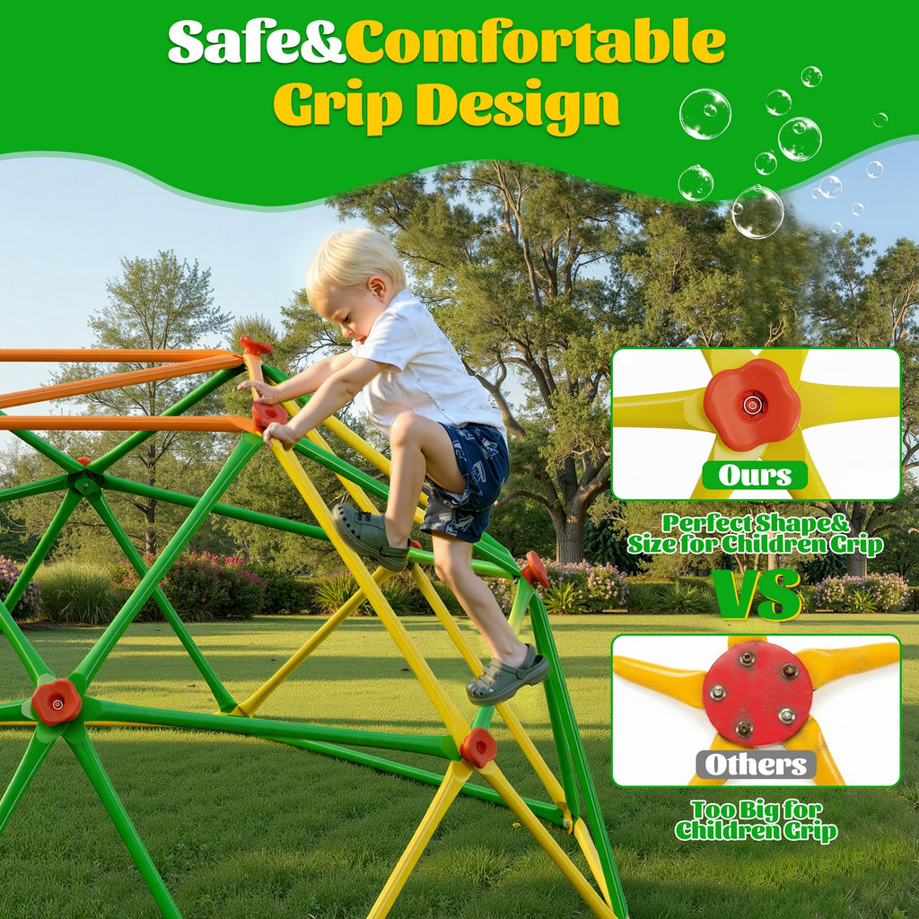 ENYOPRO 6ft Outdoor Climbing Dome, Kids Jungle Gym Dome Climber, Playground Climber for 3-5 Years Old, Climbing Toys for Outside, Rust & UV Resistant Steel Climbing Structures, Max 500lbs, Green