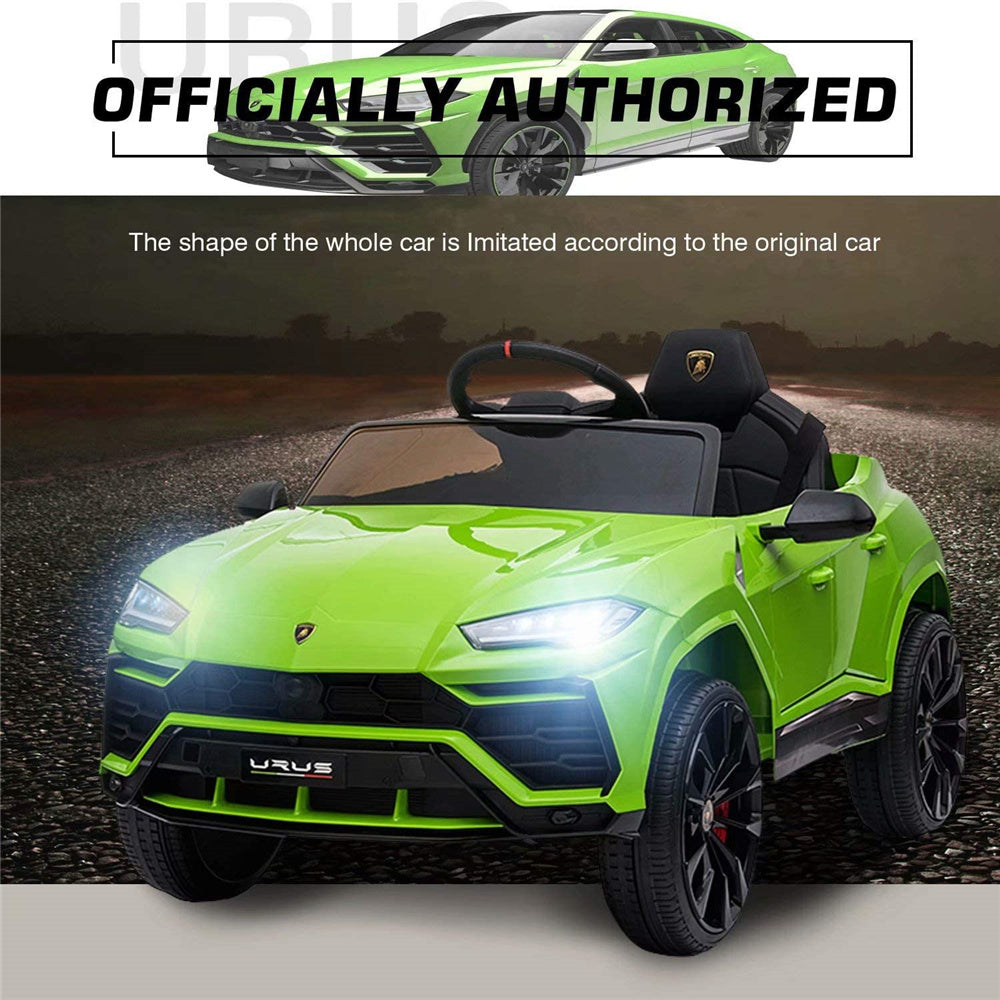 12 Volt Electric Vehicle for Girls Girls, Powered Kids Ride on Toys with Remote Control, URUS Lamborghini Ride on Cars Gift for 3-5 Years Girls Girls, with 3 Speed, Lights, Music, Green, L5355
