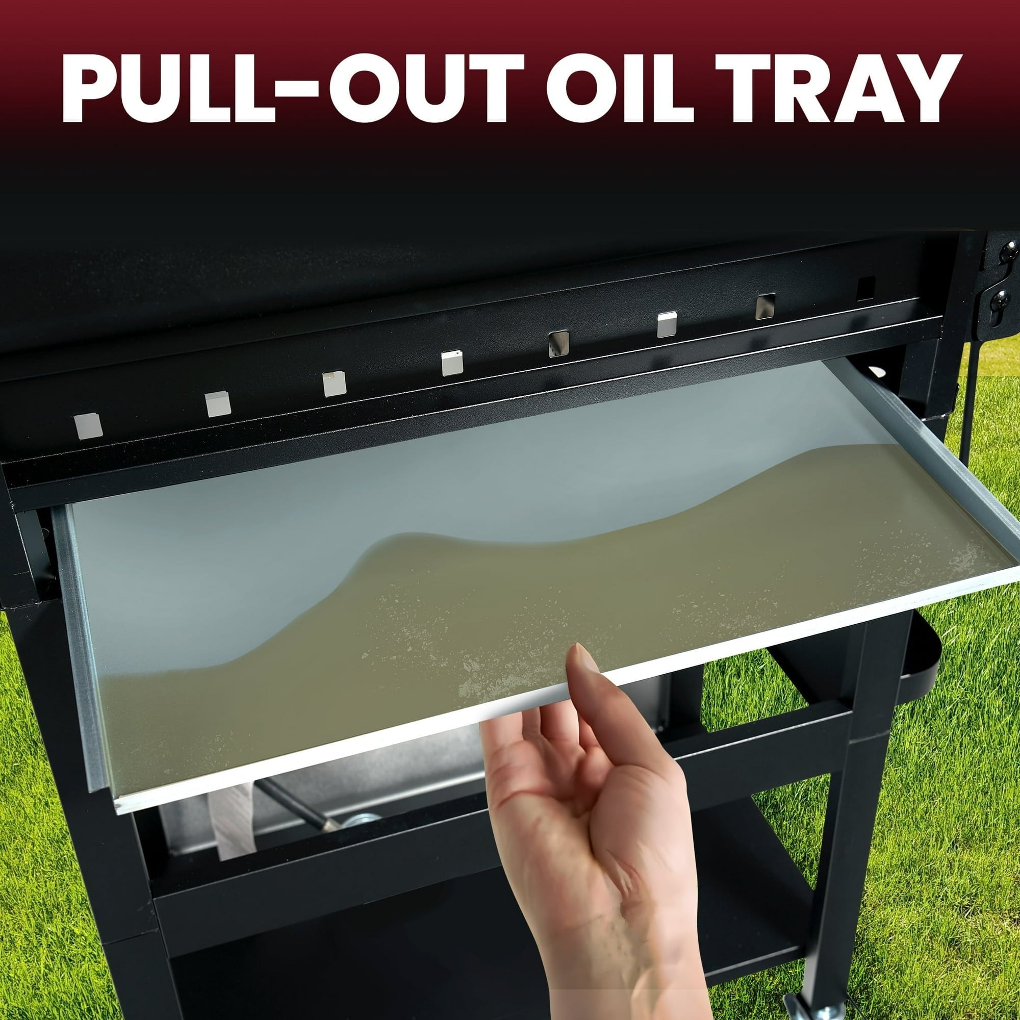 Enyopro 3 Burner Propane Gas Grill, 30,000BTU Stainless Steel Barbecue Grill with Foldable Side Table, Built-in Thermometer, Hanging Basket for Outdoor BBQ Camping Grill