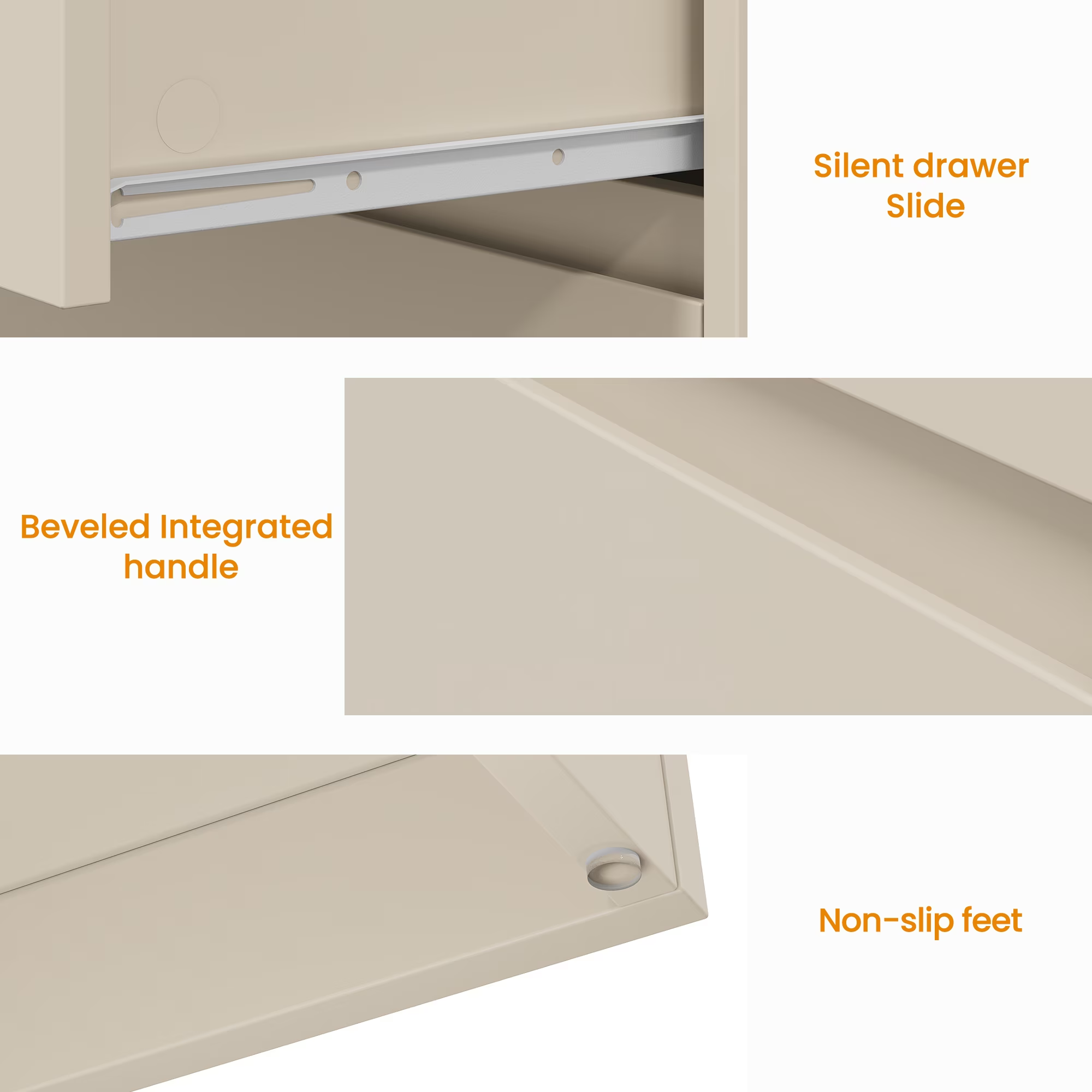 Enyopro 6 Drawer Dresser, Chest of Dresser for Bedroom, Storage Cabinet for Living Room, Wooden Organizer, Beige