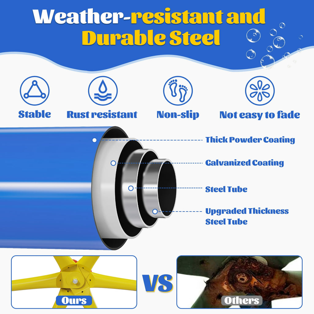 ENYOPRO 6ft Outdoor Climbing Dome, Kids Jungle Gym Dome Climber, Playground Climber for 3-5 Years Old, Climbing Toys for Outside, Rust & UV Resistant Steel Climbing Structures, Max 500lbs, Blue