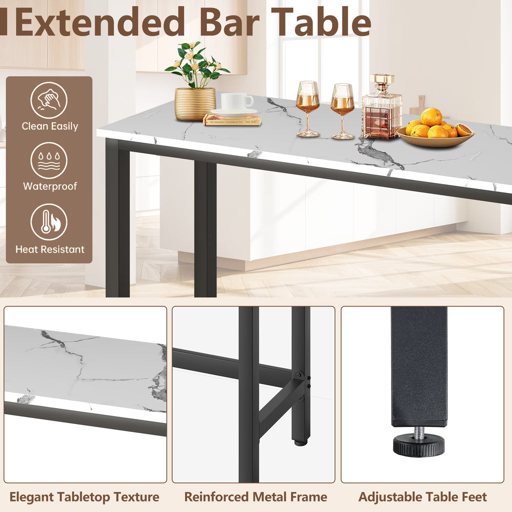 Enyopro Dining Table Set for 3, Modern Dining Room Table Set with 3 Upholstery Stools, Bar Table Set, Saving Space Restaurant Bistro Table Set