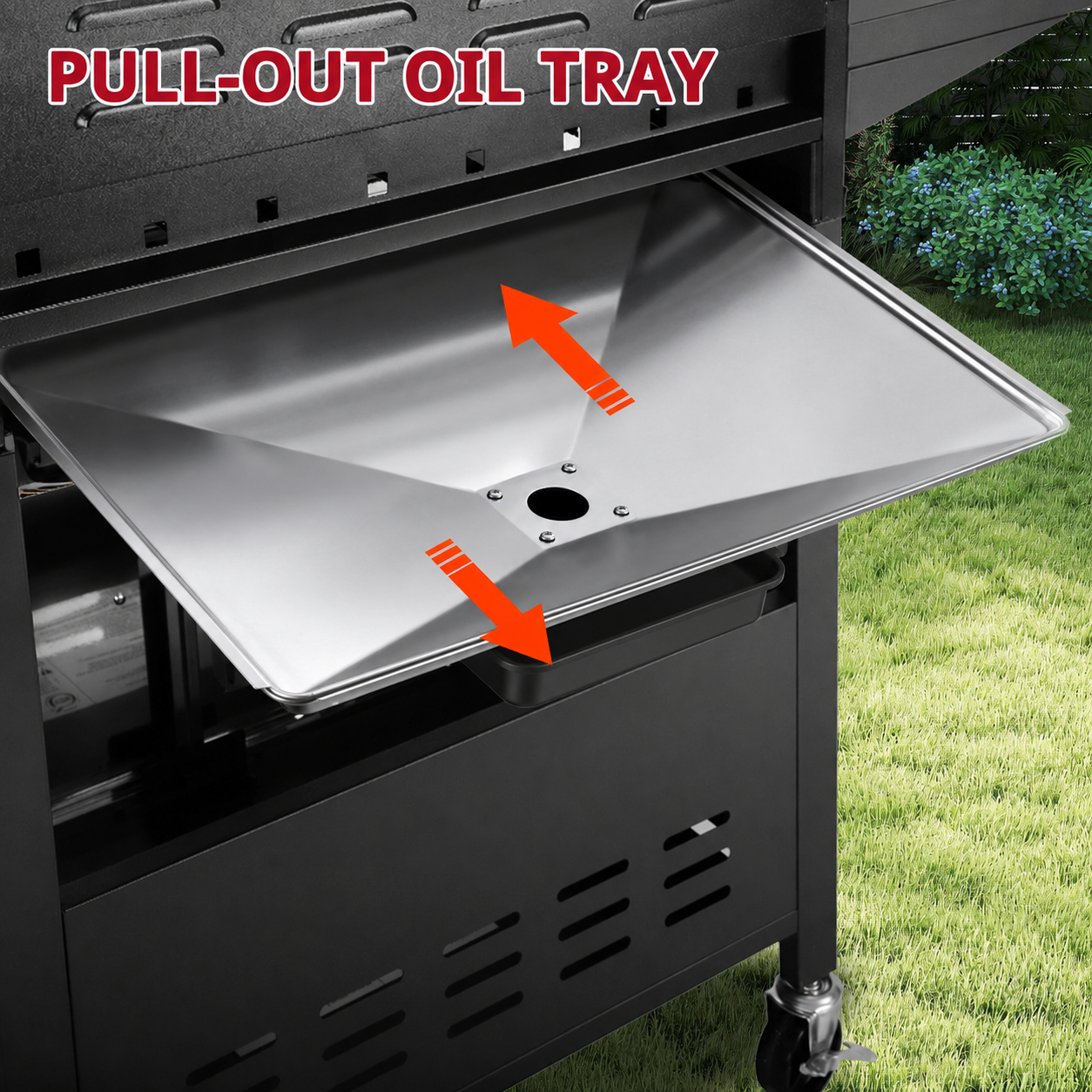 Enyopro 4 Burner BBQ Propane Gas Grill, Stainless Steel 40,000 BTU Patio Garden Barbecue Grill with Side Tables, Built-in Thermometer, 4 Universal Wheels for Outdoor Cooking Patio Backyard