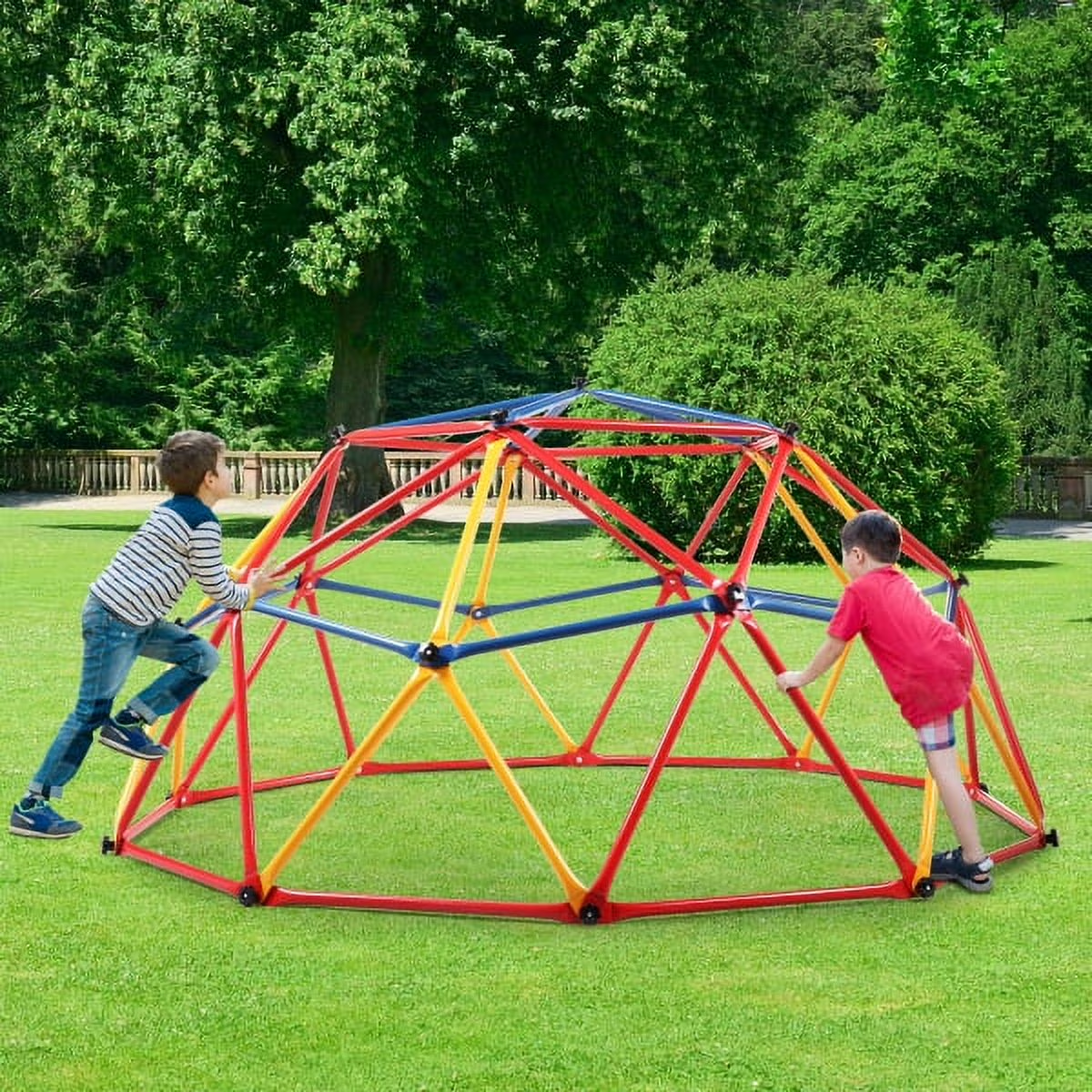 ENYOPRO 6.8ft Outdoor Climbing Dome, Kids Jungle Gym Dome Climber, Playground Climber for 3-5 Years Old, Climbing Toys for Outside, Rust & UV Resistant Steel Climbing Structures, Max 439lbs