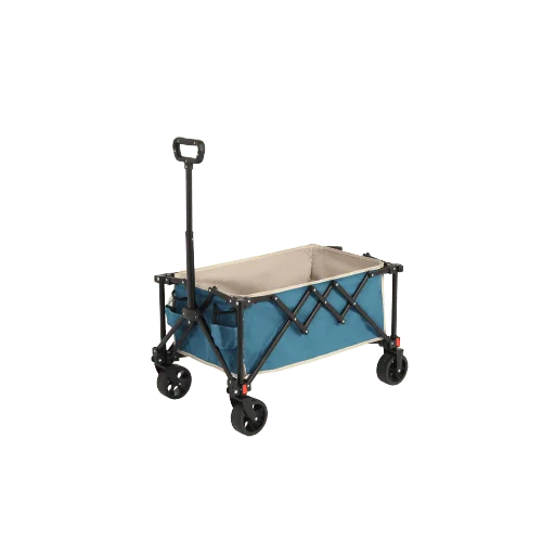 The ENYOPRO Foldable All-Terrain Four-Wheel Wagon is a portable, versatile outdoor cart with an adjustable handle, perfect for camping, everyday shopping, and sports.