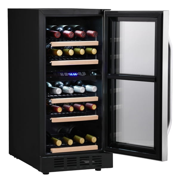 Enyopro Dual Zone Wine and Beverage Refrigerator, 26 Bottle Capacity with Independent Temperature Control & Glass Door, Built-in/Freestanding/Under Counter Wine Cooler Chiller