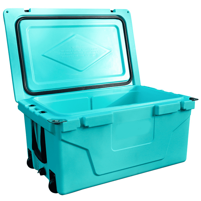 Enyopro 65QT Outdoor Cooler Box, Portable Ice Chest for Camping & Fishing, Heavy Duty Rotomolded Cooler with Wheels, 5-Day Ice Retention