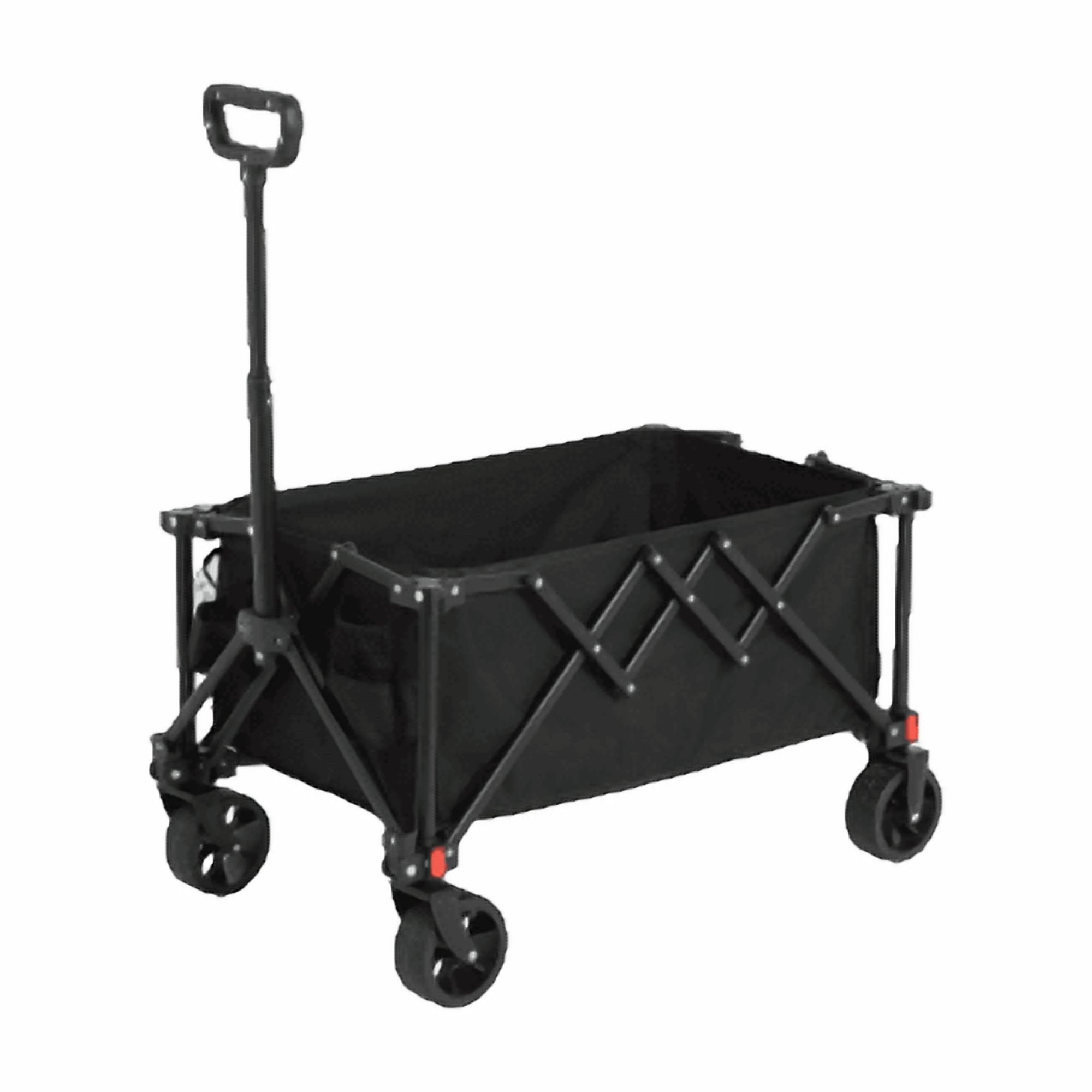 Foldable, all-terrain four-wheeled wagon, a portable garden cart with adjustable handles, is a versatile wagon for camping, everyday shopping, and sports.
