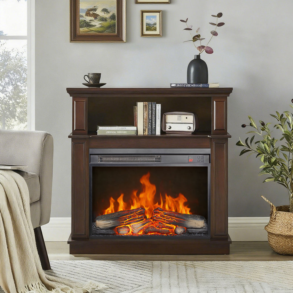 Enyopro 23" Electric Fireplace Insert Heaters for Inside, 1400W Stove Heater with Adjustable 3D Flame and Low Noise, Overheating & Tip-Over Protection, CSA Certification