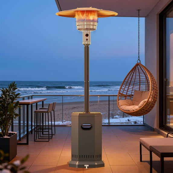 Enyopro 50,000 BTU Patio Heater, Propane Outdoor Heater with Wheels, Overheating Protection, All-Weather Mesh Burner, CSA Certified for Garden, Deck
