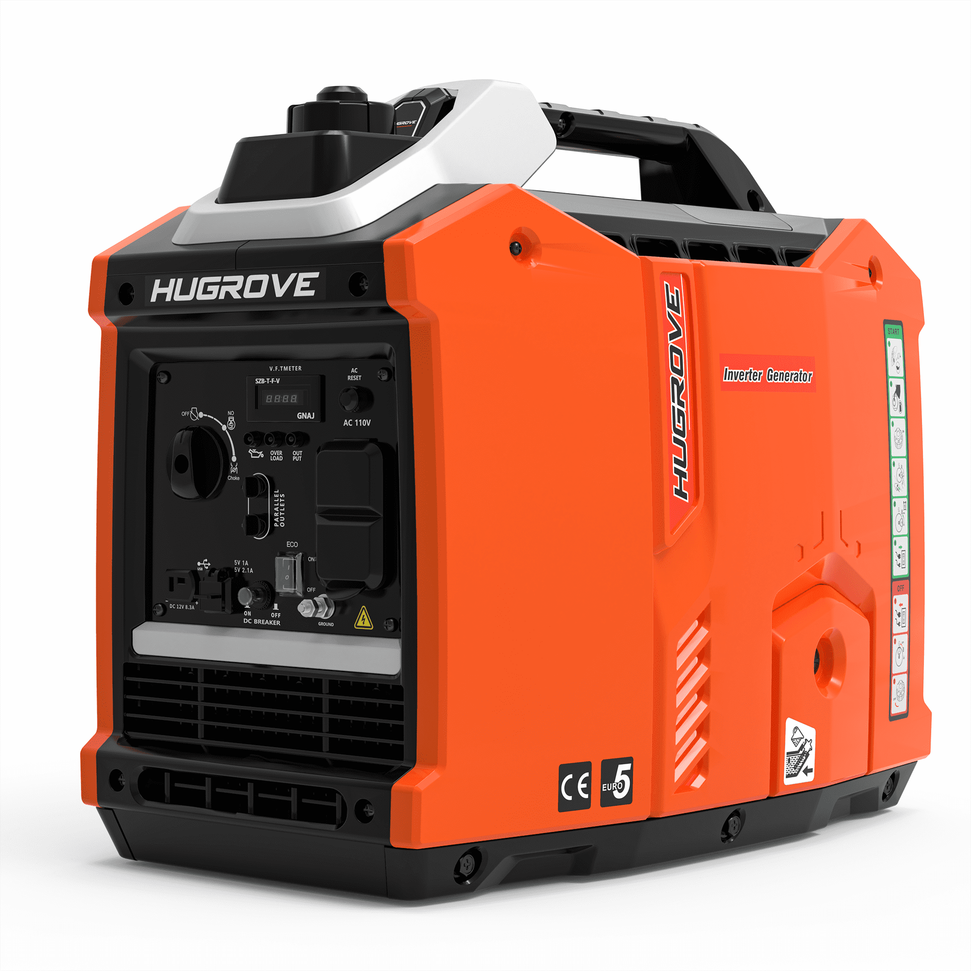 Yardmaster 2500W Inverter Generator, 58lbs Portable Gas Generator for Camping, RV & Small Home, 67dB with 5 Outlets, 122 CC Powerful