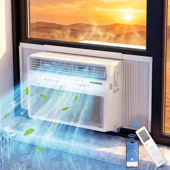10,000 BTU Portable Window Air Conditioner w/ 4 Modes - Cools up to 450 Sq. Ft, Air Conditioners w/ Washable Filter & Adjustable Window Fit, Energy Saving 27%