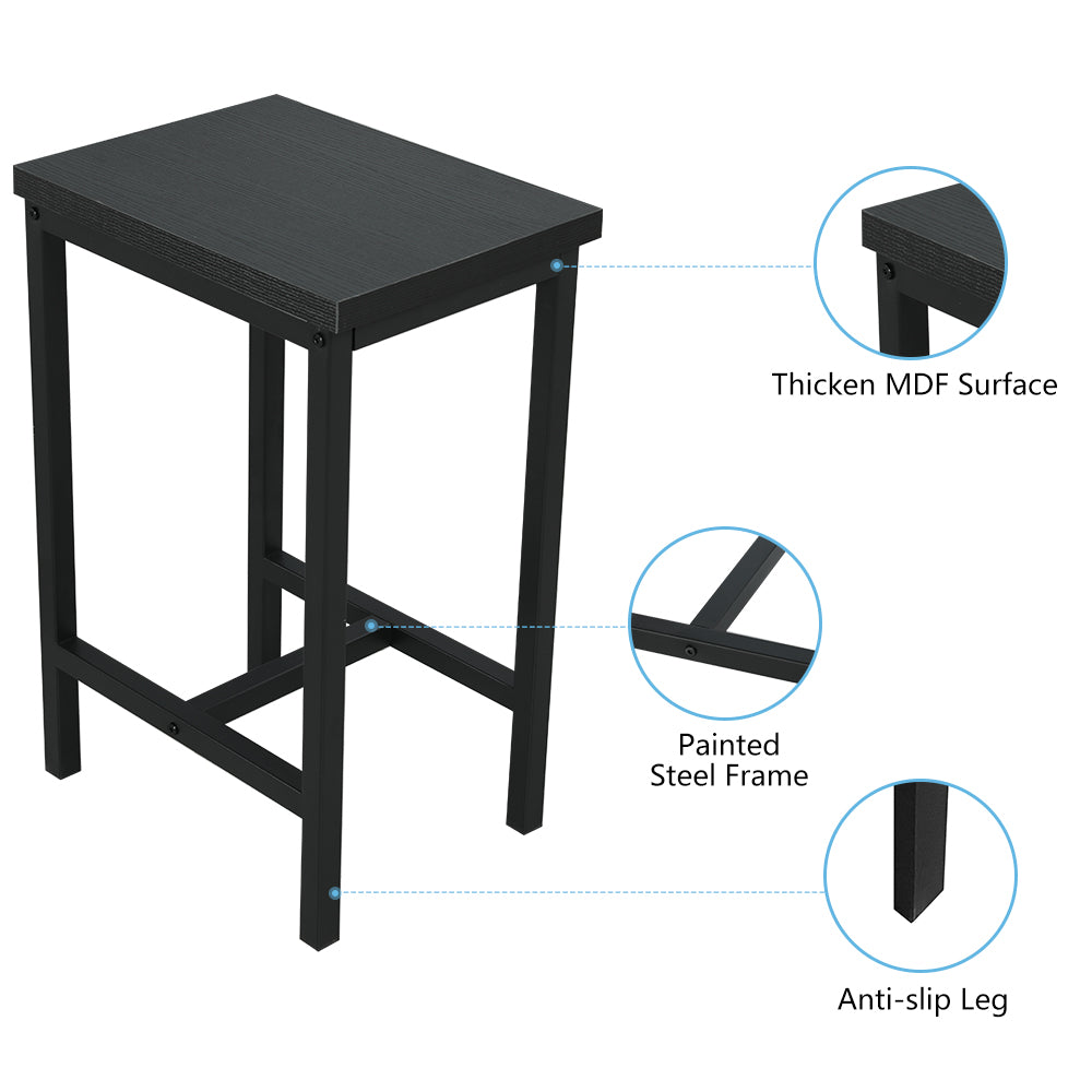 Counter Height Dining Set, 5 Pieces Dining Table Set with 4 Stools, Black Kitchen Tables Set for Small Spaces, Contemporary Bar Table Set for Breakfast Nook, Dining Room