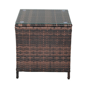 Outdoor Side Table, PE Rattan Patio Side Table, Wicker Square End Side Table, Small Outdoor Side Tables Garden Patio Furniture Deck Table