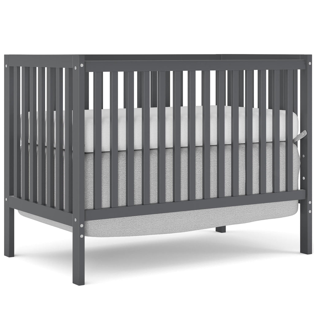 iRerts 5 In 1 Convertible Baby Crib, Wood Convertible Crib Toddler Bed with Wood Legs, Converts from Baby Crib to Toddler Bed, Fits Standard Full-Size Crib Mattress, Easy to Assemble, Black