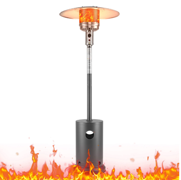 SESSLIFE 48000BTU Heavy Duty Heater with Wheels & Adjustable Thermostat, Propane Patio Heater with Automatic Shutdown Protection, Sliver