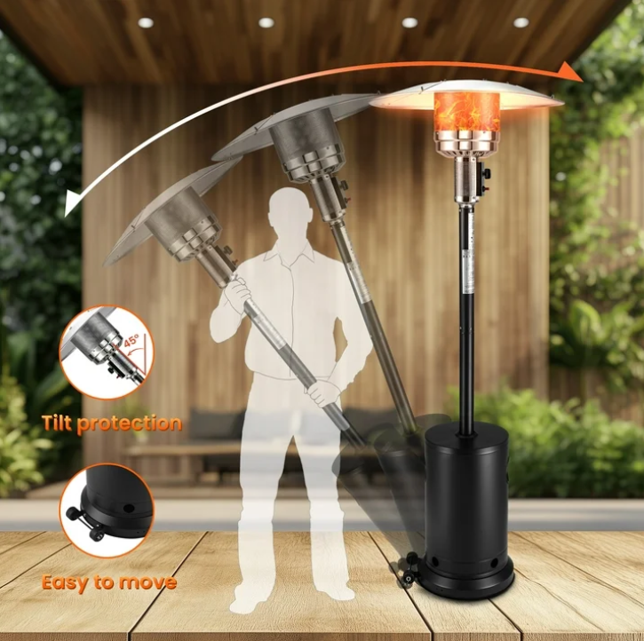SESSLIFE Pyramid Patio Heater, 90" Tall Propane Heater, ETL Certificated, TE1294