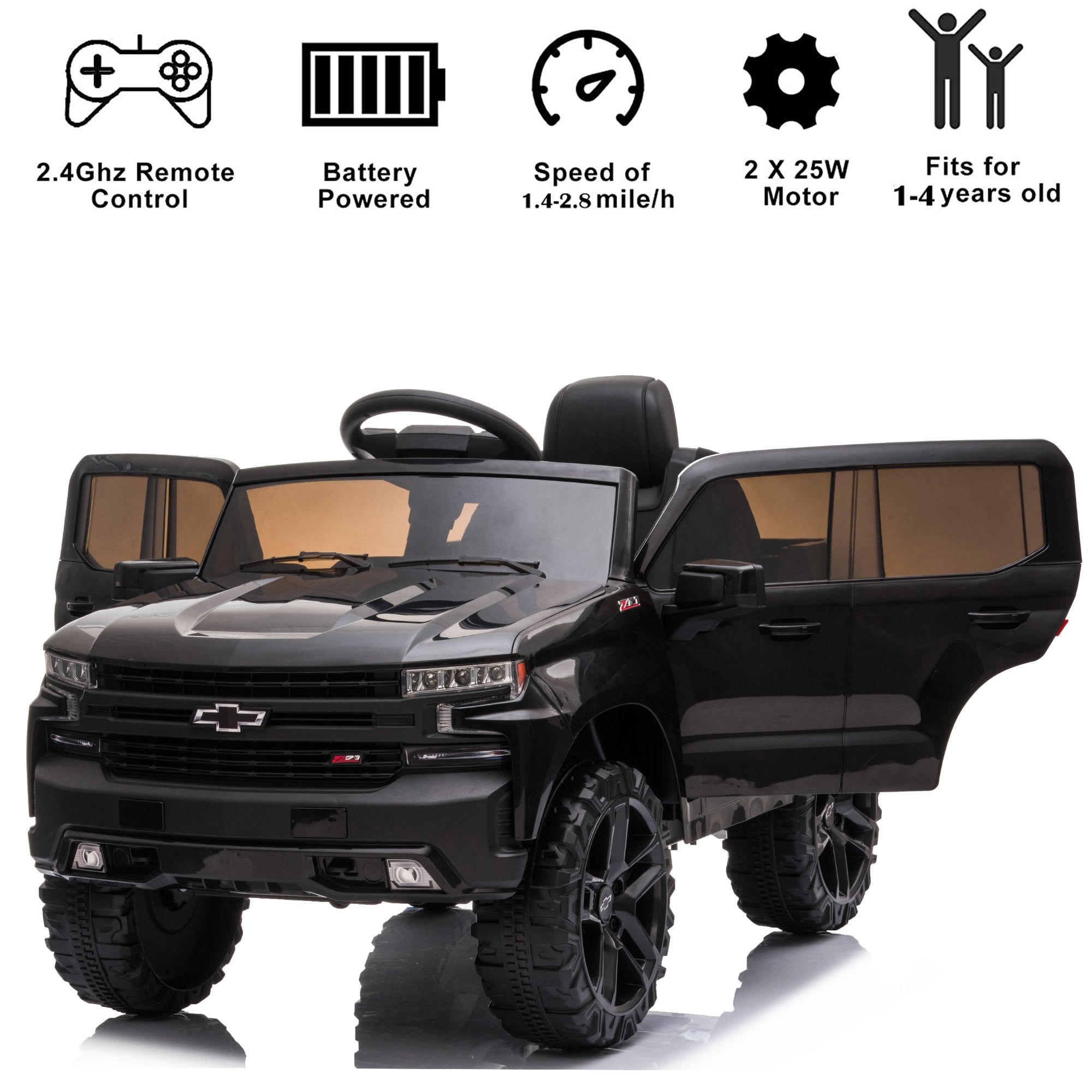 Enyopro™ Official Licensed Black Chevrolet Kids Cars