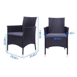 Patio Chairs Set of 2, All Weather Wicker Patio Furniture Set, Bistro Chairs Conversation Set, Front Porch Furniture Outdoor Chairs Set for Backyard Deck Poolside Garden