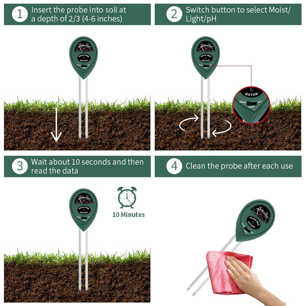 Buy 2 Save $6🔥 - 3 in 1 Soil PH Moisture Meter Plant Water Light Tester