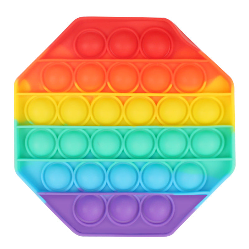 Rainbow Pop Silicone Fidget Toys Decompression Toys