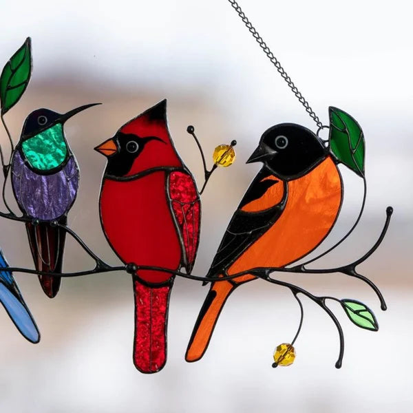 Best Mother's Day - 🐦The Best Gift-Birds Stained  Window  Panel Hangings🎁