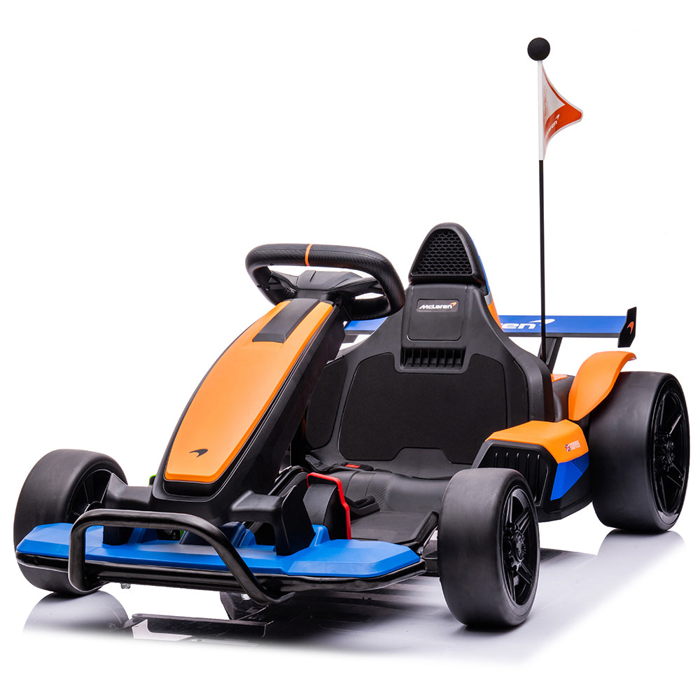 Enyopro™ Mclaren Brand Authorization - on Go Kart 4 Wheeler For Kids - Orange Blue - ASTM F963 Certified