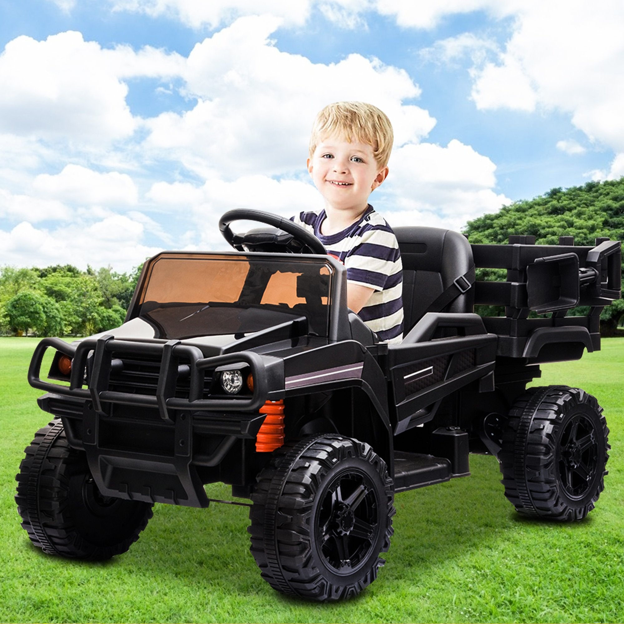 Enyopro™ 12v Kids Ride On Black Truck Kids Cars
