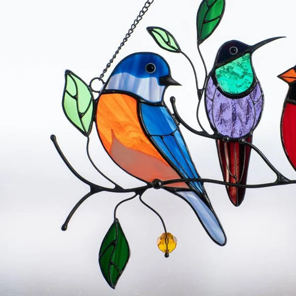 Best Mother's Day - 🐦The Best Gift-Birds Stained  Window  Panel Hangings🎁