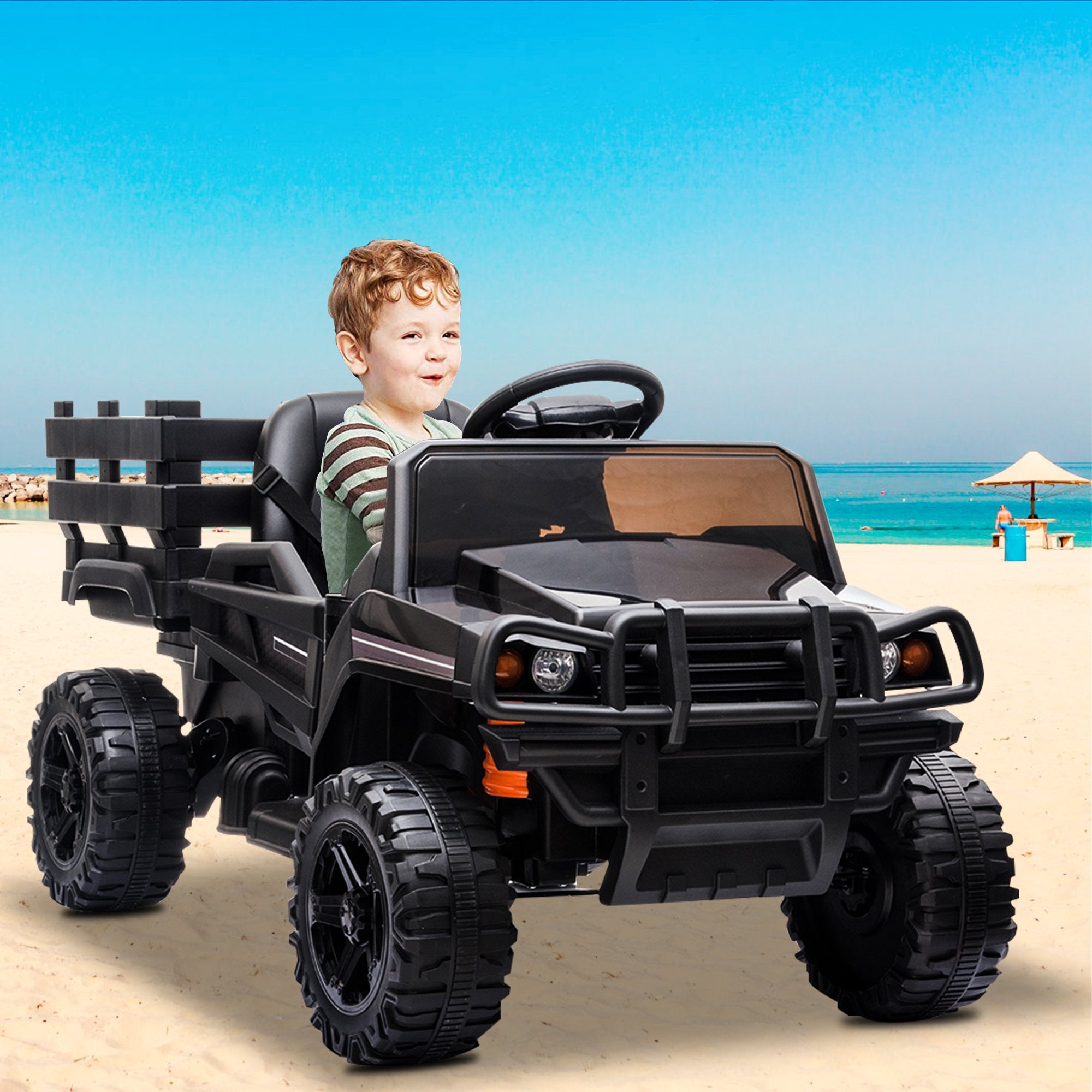 Enyopro™ 12v Kids Ride On Black Truck Kids Cars