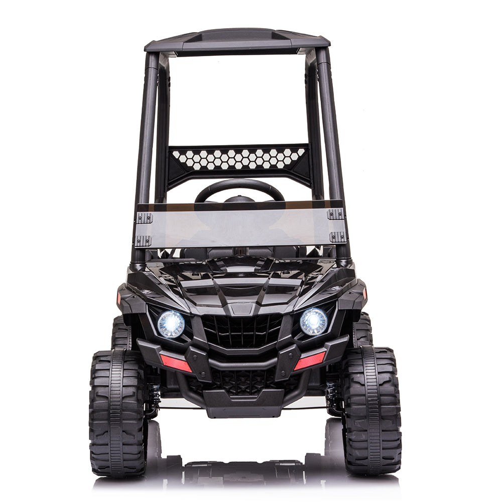 Enyopro™ Black Off-road Utv With Roof Kids Cars 12v Kids Toys