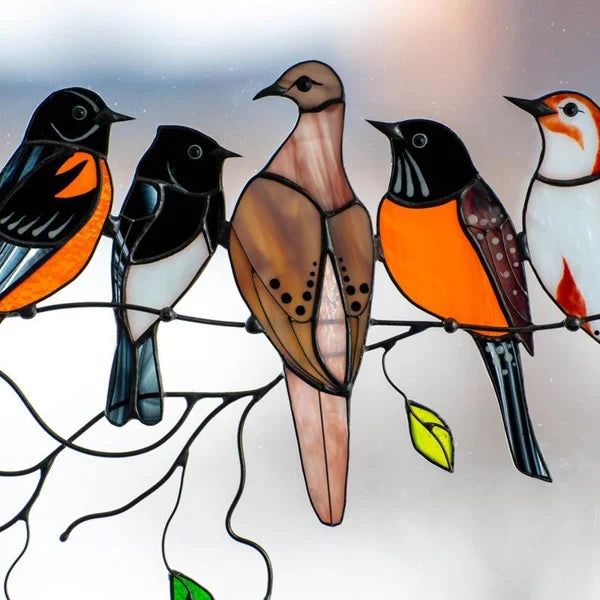 Best Mother's Day - 🐦The Best Gift-Birds Stained  Window  Panel Hangings🎁