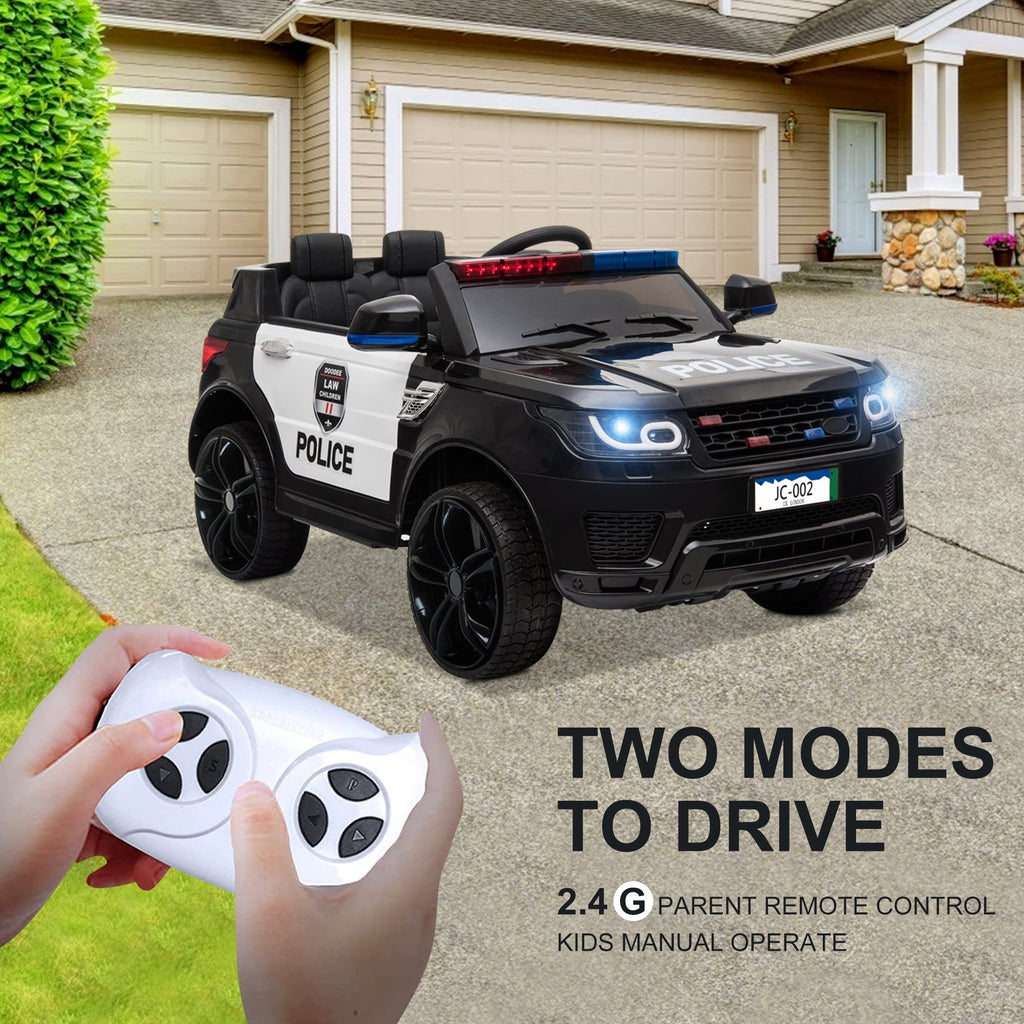 Enyopro™ Kids Police Ride On Car, 12V SUV Battery Operated Electric Cars w/ Parent Remote Control, Spring Suspension, S1755