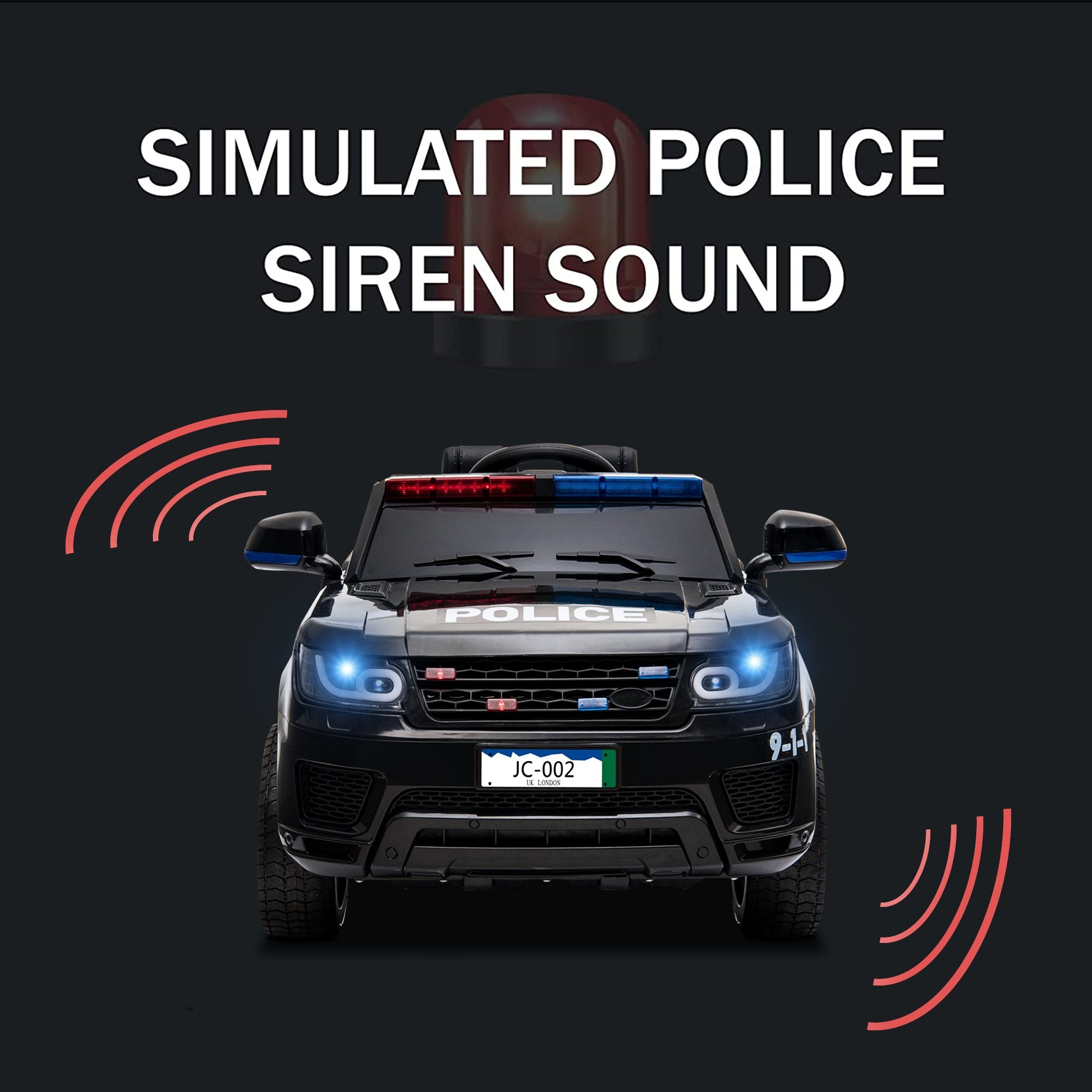 Enyopro™ Kids Police Ride On Car, 12V SUV Battery Operated Electric Cars w/ Parent Remote Control, Spring Suspension, S1755