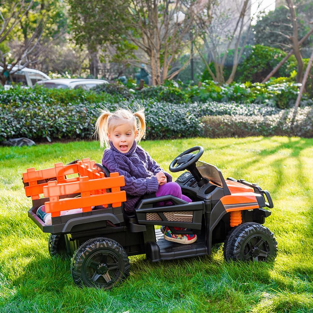 Enyopro™ 12v Kids Ride On Orange Truck Kids Cars