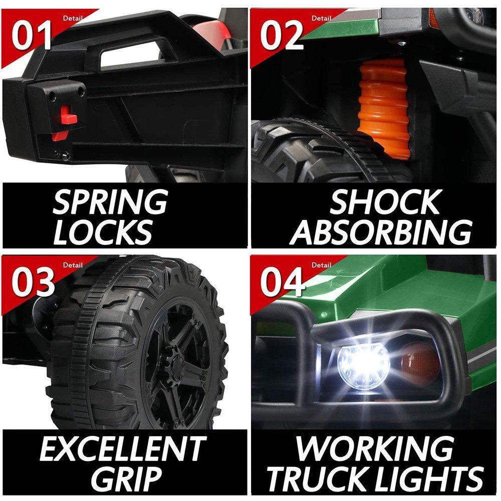 Enyopro™ 12v Kids Ride On Green Truck Kids Cars