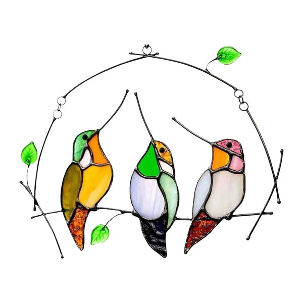Best Mother's Day - 🐦The Best Gift-Birds Stained  Window  Panel Hangings🎁