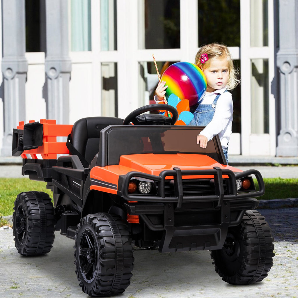 Enyopro™ 12v Kids Ride On Orange Truck Kids Cars