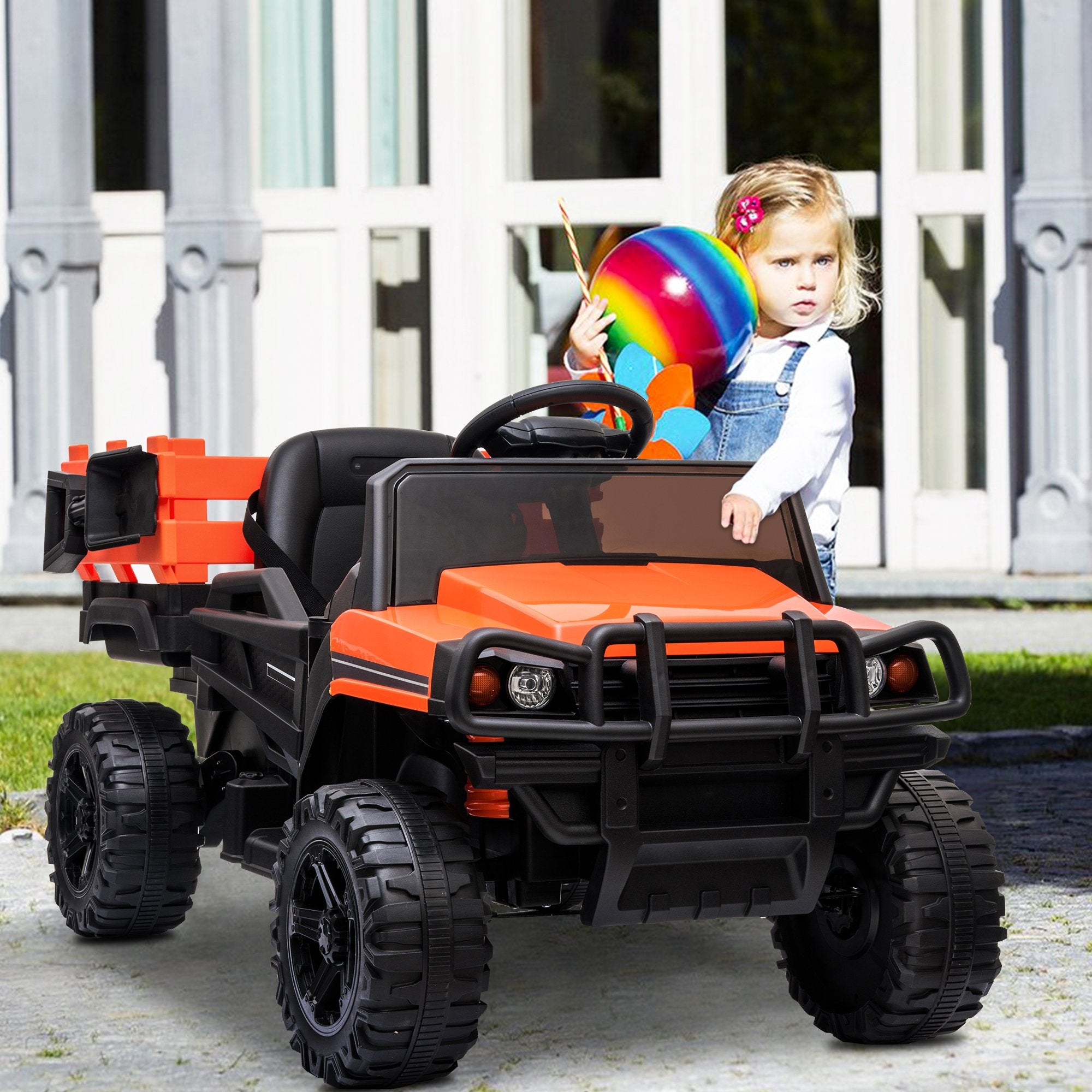 Enyopro™ 12v Kids Ride On Orange Truck Kids Cars