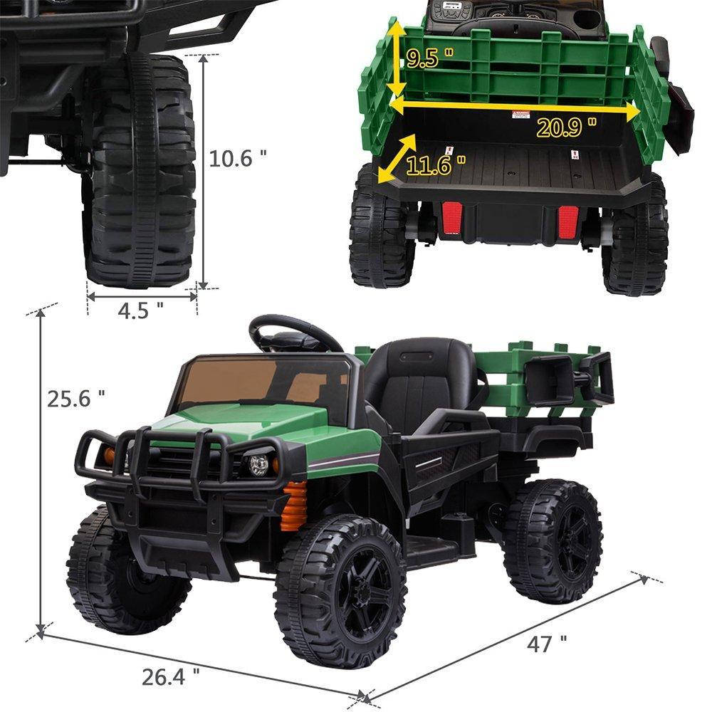 Enyopro™ 12v Kids Ride On Green Truck Kids Cars